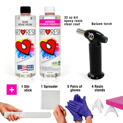 Tämä ArtResin aloituspaketti sisältää kaiken, mitä tarvitset ArtResin-epoksin käytön aloittamiseen ja on aloittelijaystävällinen paketti kaikille, jotka ovat valmiita tutustumaan laadukkaaseen artesaani epoksiin.