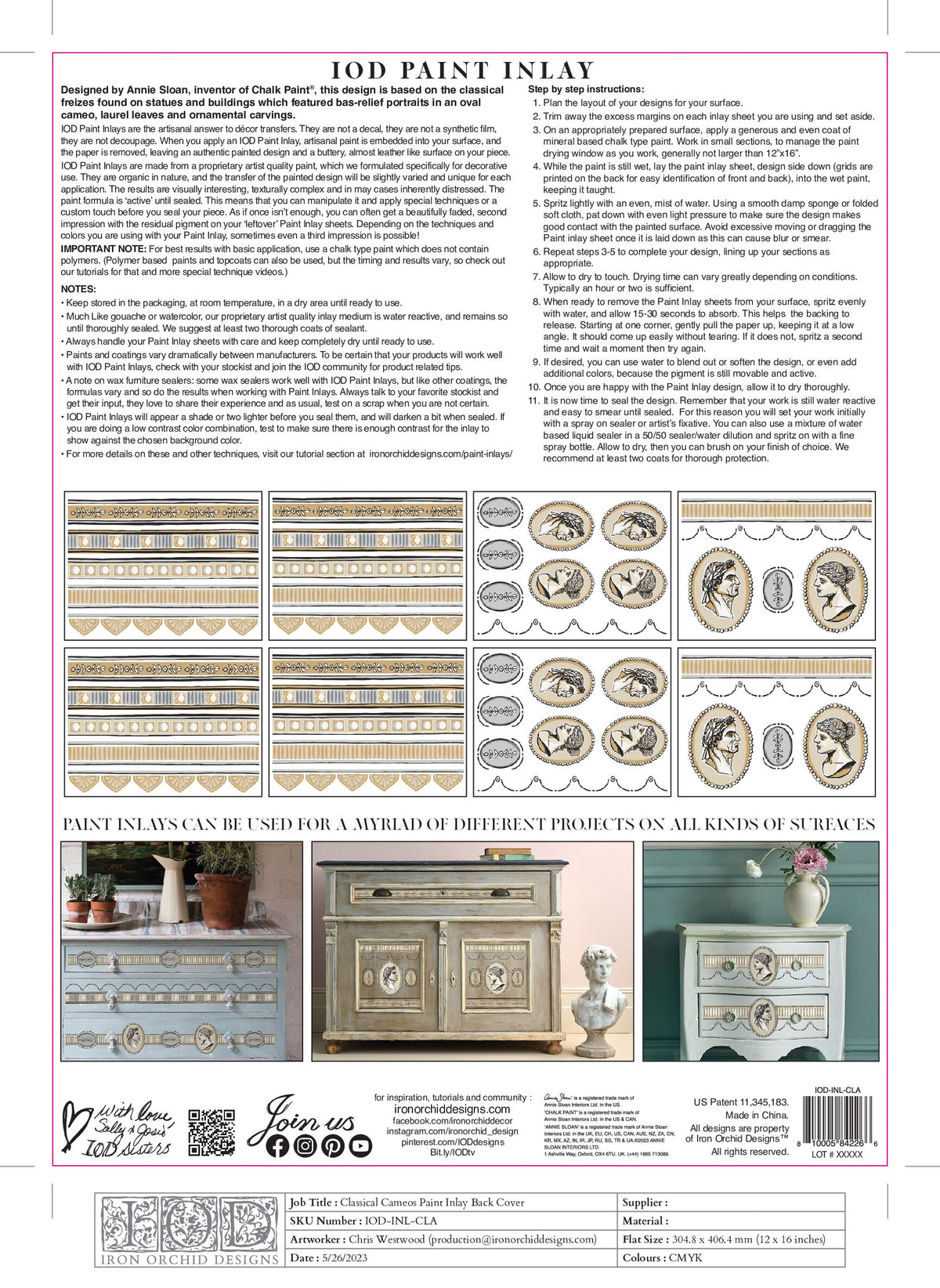 Classical cameo - Paint Inlay - Paint inlay iod - Frenchic Paint Finland