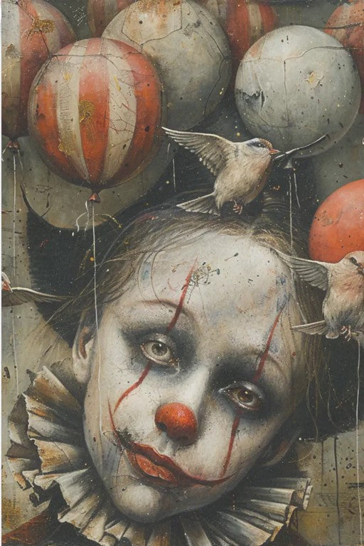 Halloween tyttö ja ilmapallot - yksittäiset decoupage taidearkit-degoupage-Frenchic Paint Finland
