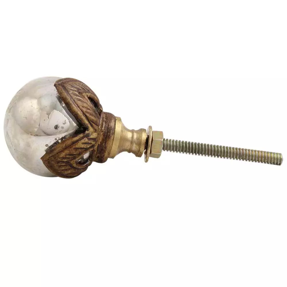 Pearl-shaped antique glass knob