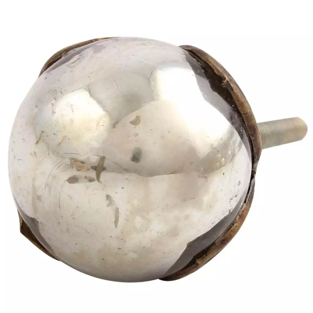 Pearl-shaped antique glass knob