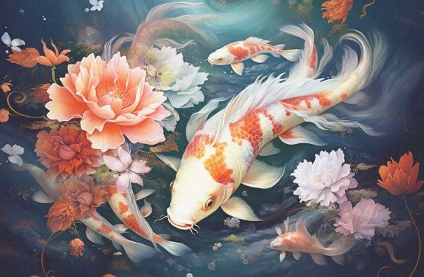 Koi carp - individual decoupage sheets