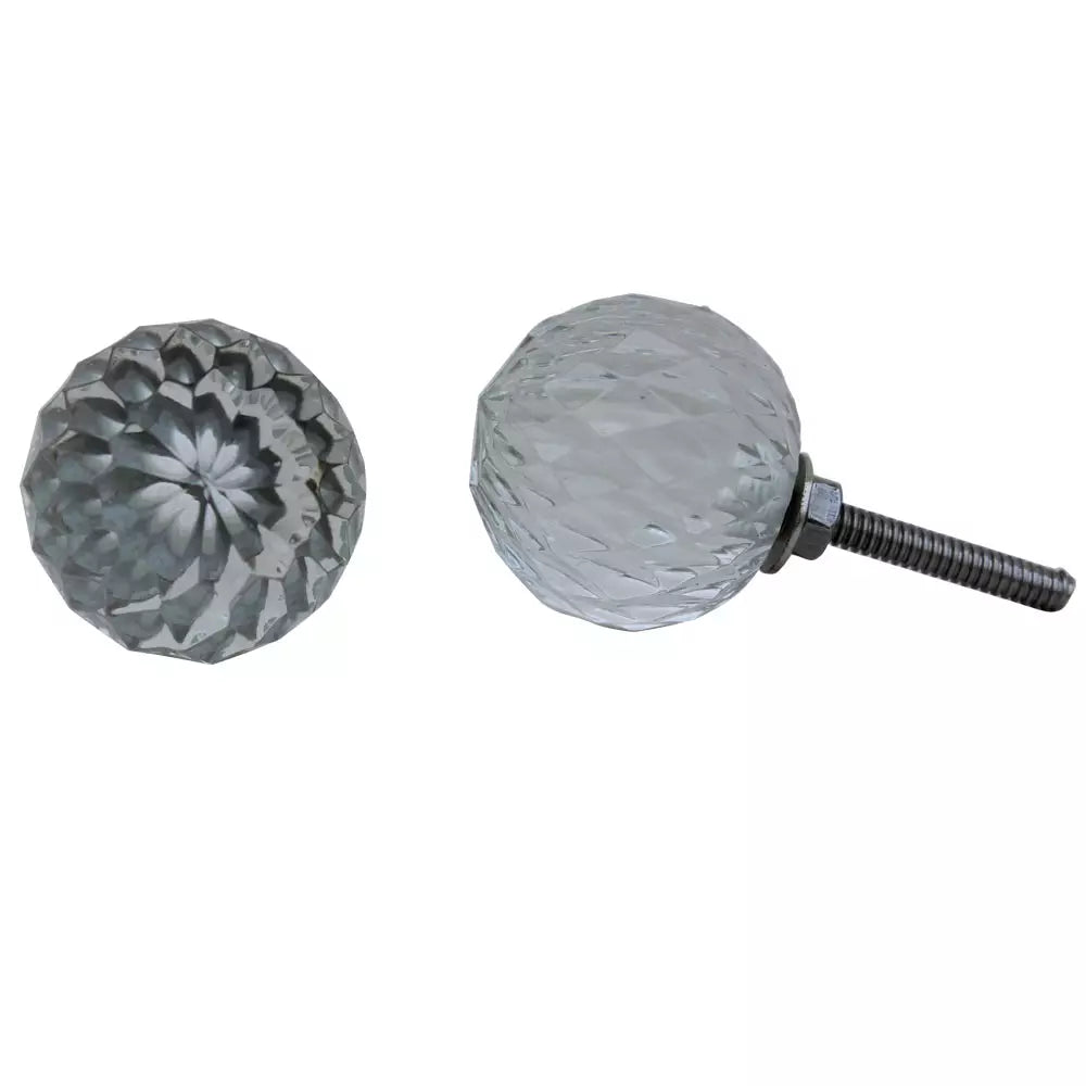 Glass round furniture knob