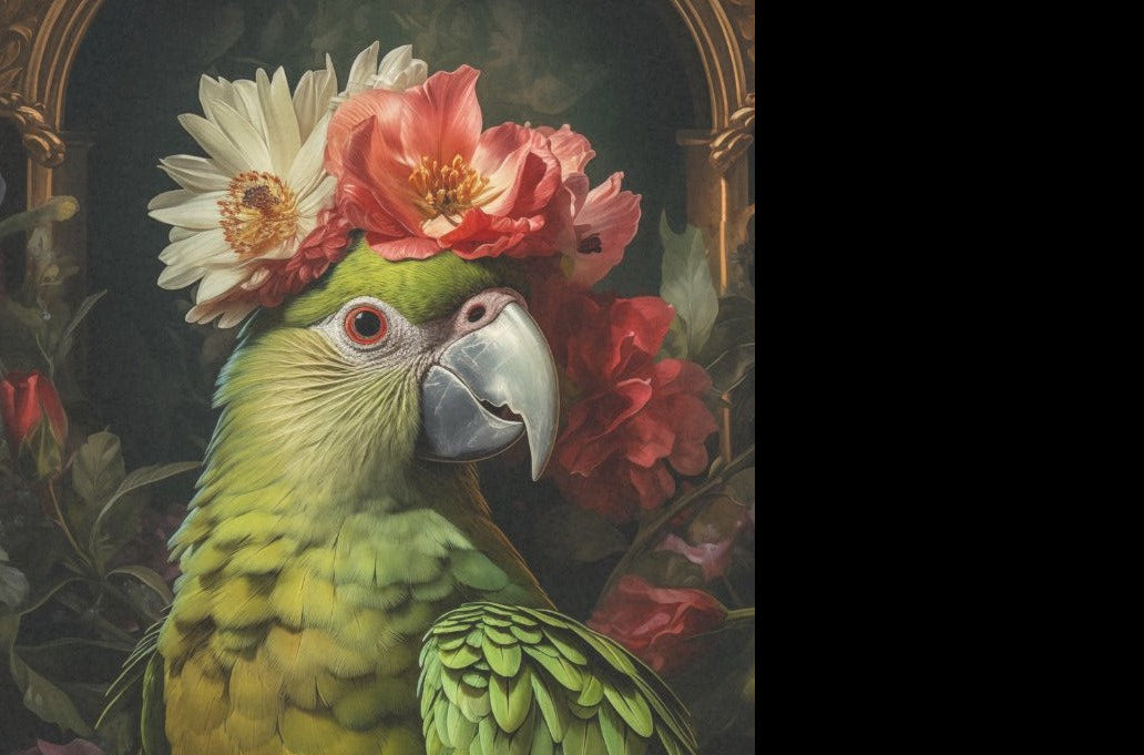 Green parrot - individual decoupage art sheets