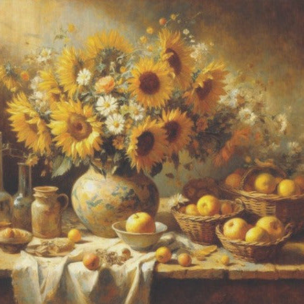 Auringonkukat - yksittäiset decoupage taidearkit Frenchic.