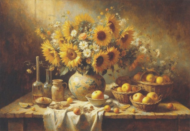 Auringonkukat - yksittäiset decoupage taidearkit Frenchic.