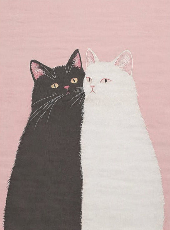 Kaksi kissaa - yksittäiset decoupage taidearkit Frenchic.