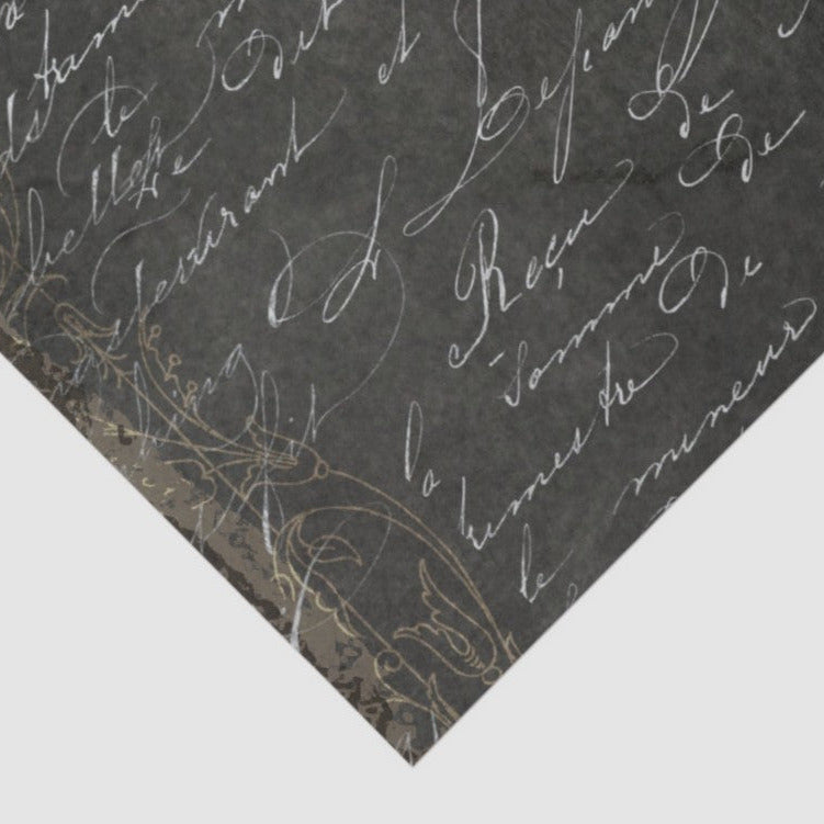 Vintage teksti ja valaisin - yksittäiset decoupage taidearkit Frenchic.