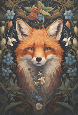 Kettu ja kukat - yksittäiset decoupage taidearkit Frenchic.