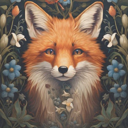 Kettu ja kukat - yksittäiset decoupage taidearkit Frenchic.