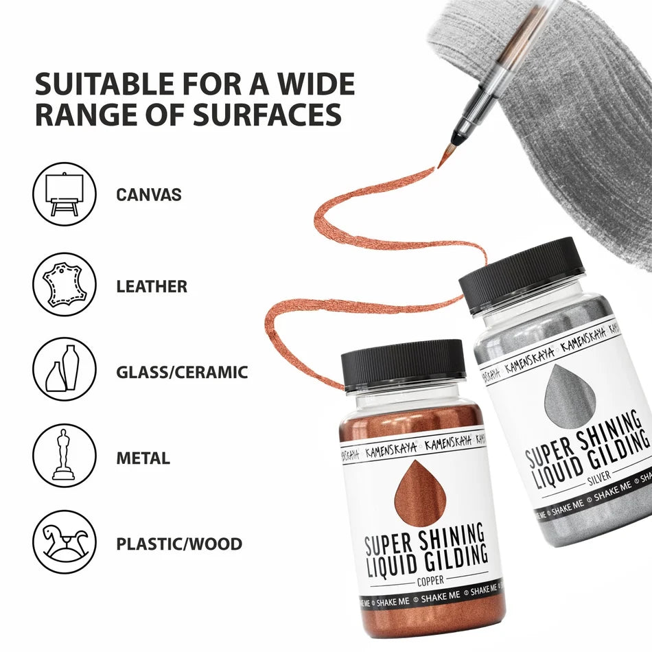KIRKAS KULTA Liquid Leaf Paint I 100ml I Kamenskaya-Frenchic Paint Finland