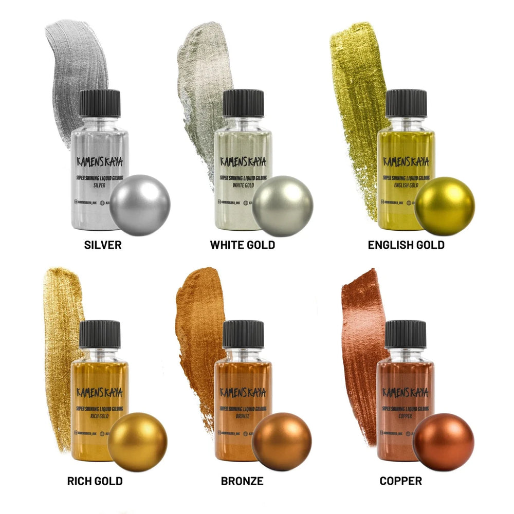 SÄVYSETTI Liquid Leaf Paint I 6 X 20ml I Kamenskaya-Frenchic Paint Finland