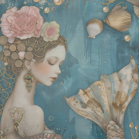 Merenneito - yksittäiset decoupage taidearkit Frenchic.