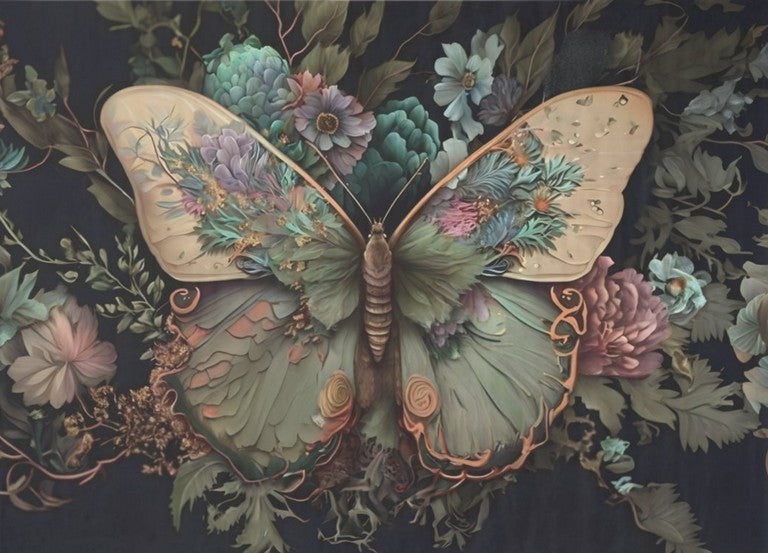 Perhonen - yksittäiset decoupage taidearkit Frenchic.