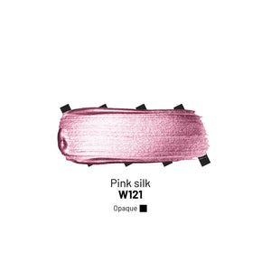 Akryylimuste Pink Silk metallisävyissä on erittäin tiivistetty nestemäinen akryylimaali, joka jäljittelee jalometallien kiiltoa ja valon välkettä.