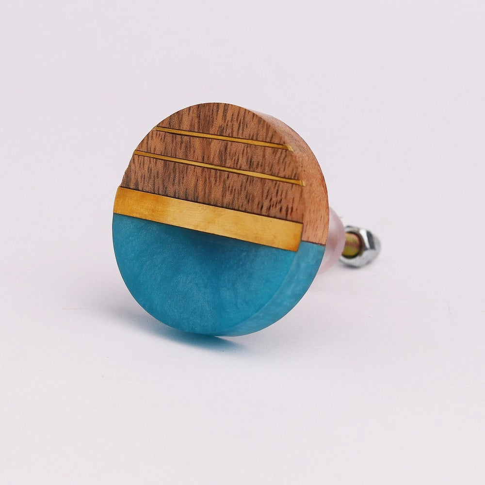 Pink geometric round wood knob