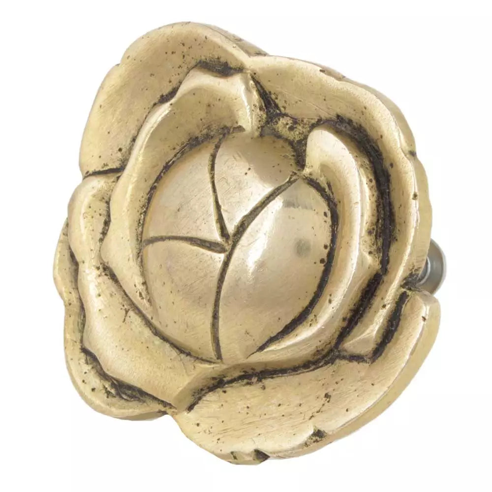Golden rose - metal knob