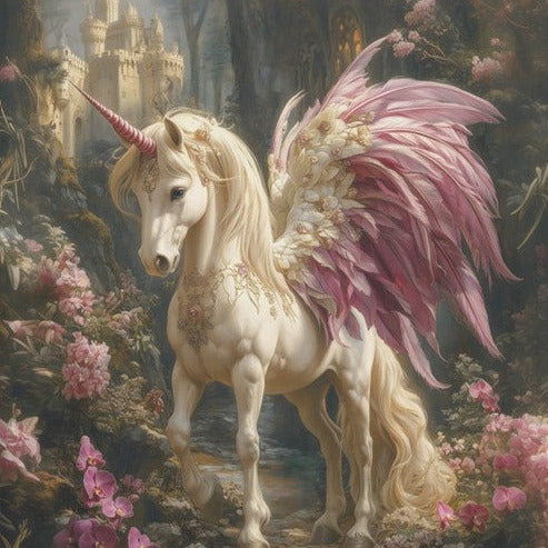 Siivekäs yksisarvinen - yksittäiset decoupage taidearkit Frenchic.