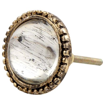 Antique glass round knob