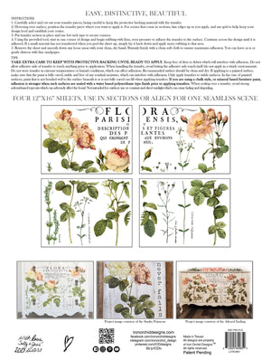 Vaaleat ruusut- Flora Parisiensis siirtokuva - Siirtokuva - Frenchic Paint Finland